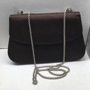 Judith Jack Sterling Silver Marcasite Brown Evening Shoulder Bag Purse